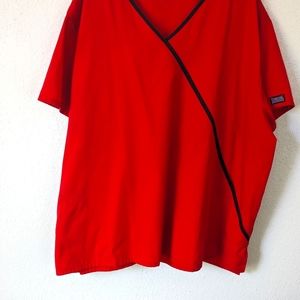 5xl Red Cherokee workwear plus size scrub top